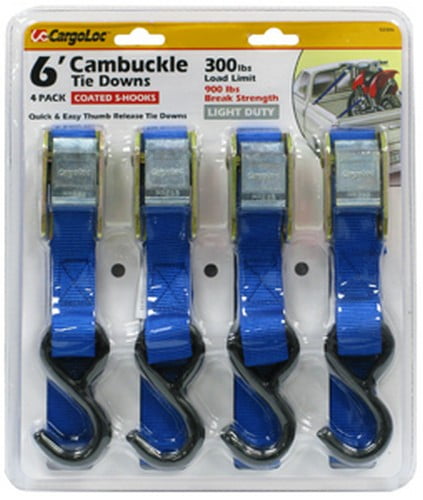 CargoLoc 52306 Cambuckle Locking Tie Down Pack 4-Piece CargoLoc 52306 Cambuckle Locking Tie Down Pack 4-Piece