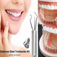 thumbnail image 5 of 2PCS Stainless Steel Toothpicks Reusable Cleaning Tooth Hook Metal Toothpicks with Holder with Keychain Box for Outdoor Picnic Camping Traveling, 5 of 5