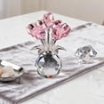 thumbnail image 4 of Crystal Rose Flower Figurine with Round Vase – Glass Flowers with Stems – Exquisite Crystal Gift for Mother’s Day and Home Decor (Red), 4 of 6