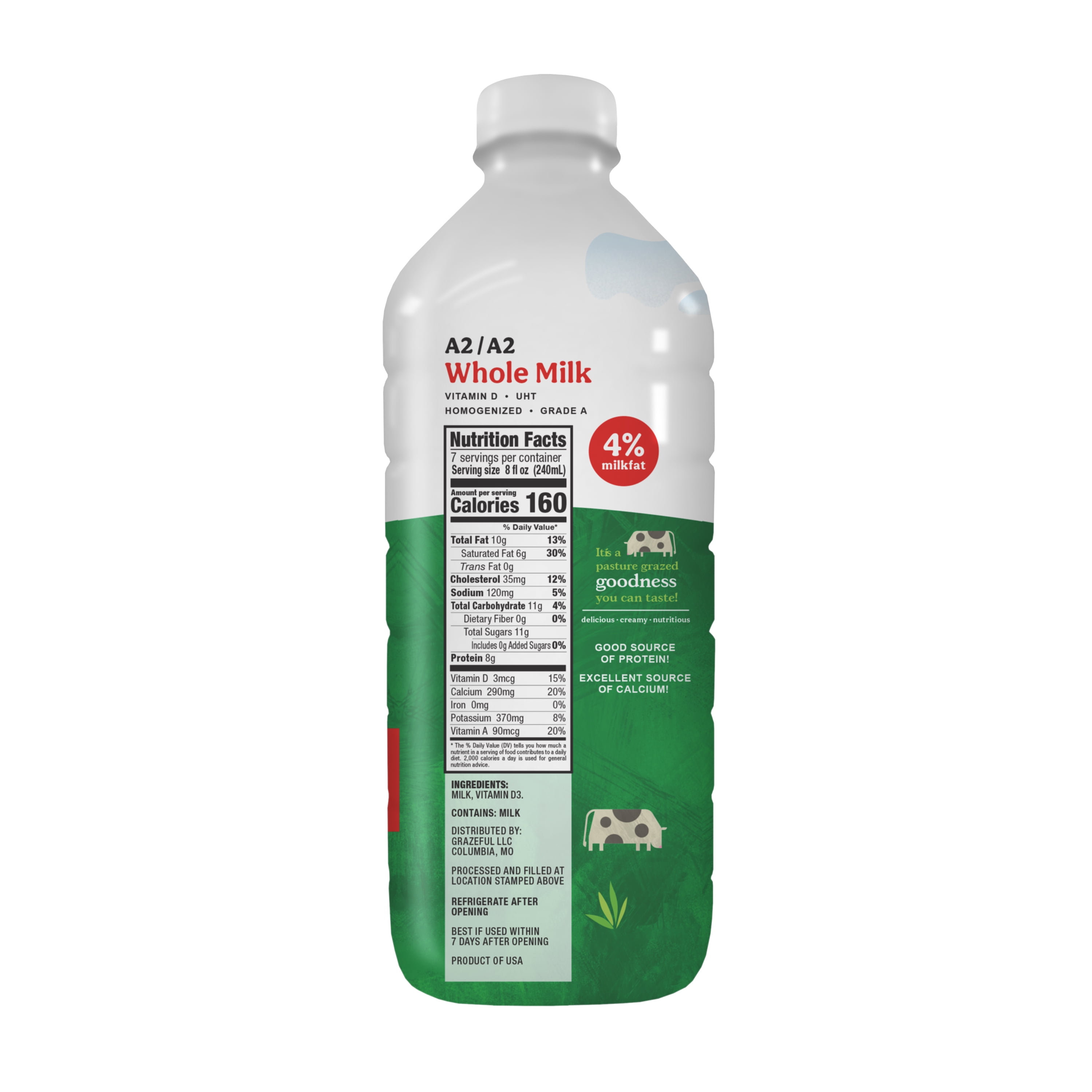 Pasture Raised a2 Whole Milk