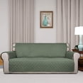 thumbnail image 2 of Housse de Sofa Matelassée Réversible, Protège-Meubles Résistant à l'Eau, Housse de Canapé Lavable avec Mousse Antidérapante et Sangles Élastiques pour Enfants, Chiens, Animaux (Sofa, Vert Grisâtre/beige), 2 of 7