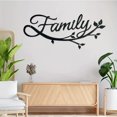 thumbnail image 4 of 12in/18in Family Cursive Word Metal Iron Wall Decor (Black) Bedroom/Living Room/Home Decoration, 4 of 6