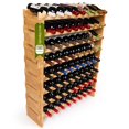 thumbnail image 1 of DECOMIL - 72 Bottle Stackable Modular Wine Rack Wine Storage Rack Solid Bamboo Wine Holder Display Shelves, 1 of 6