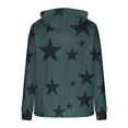 thumbnail image 5 of Women's Fleece Hoodies Trendy Star Graphic Long Sleeve Sweatshirts Drawstring Pullover Tops with Pocket Casual Loose Tops (XL, Army Green), 5 of 5