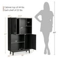 thumbnail image 2 of Gymax Buffet Armoire de Rangement Bibliothèque Placard avec Porte Tablette Noir, 2 of 10