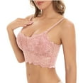thumbnail image 3 of qucoqpe Sexy Bras for Women Lace Floral Bralettes Padded Lace Bandeau Bras with Straps, 3 of 5