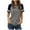 Gray, variant on Kaemgyyd Womens T Shirts Stylish Striped Short Sleeve Crew Neck Tops Casual Fashion Color Block Summer Loose Fit Tees
