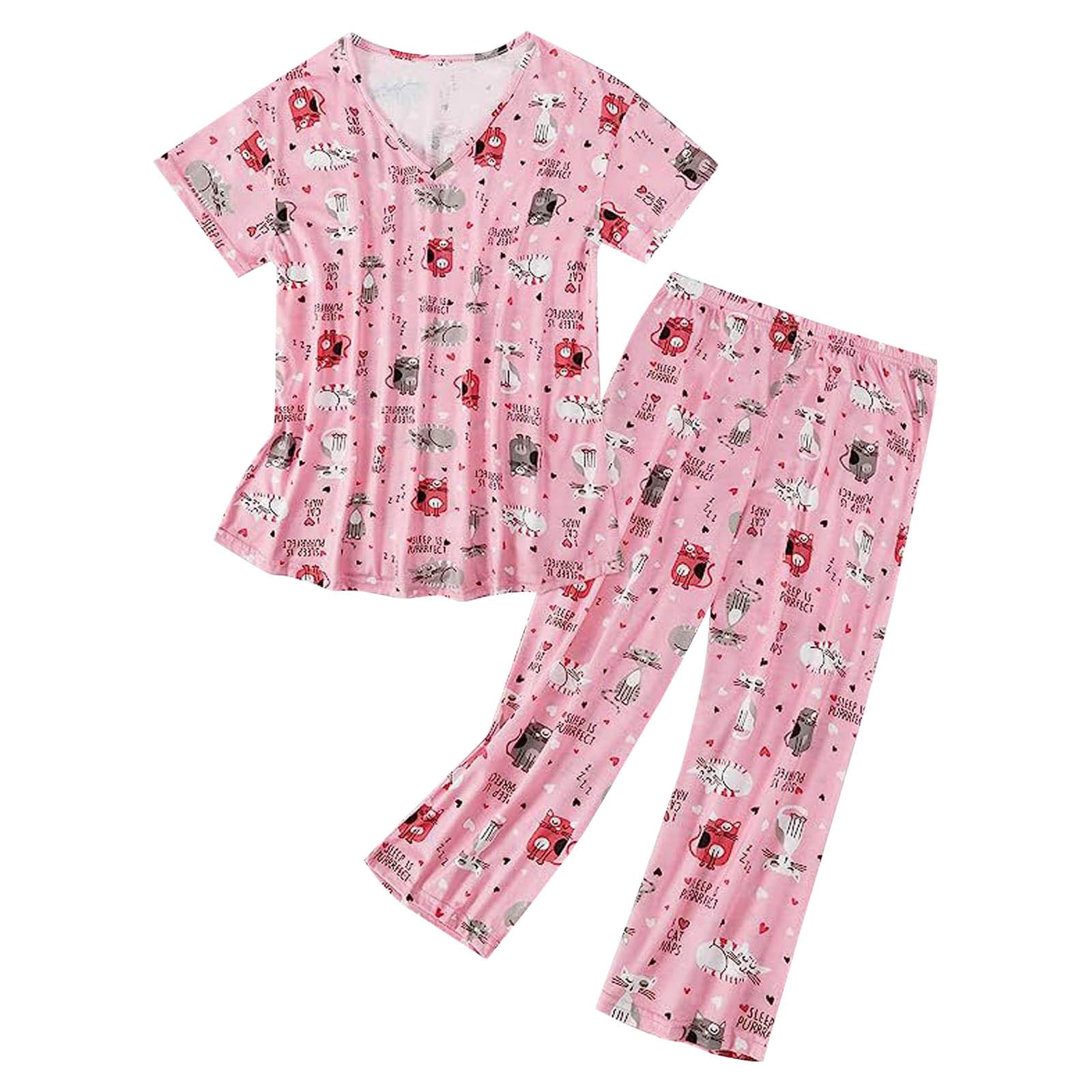 GDREDA Womens Pajamas Set Women Pajama Set Sleepwear Tops With