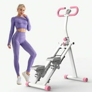 Stair Stepper For Home-Upgrade Vertical Climber Workout Machine For Full-Body Exercise Climber Fitness Equipment With Stable Frame Adjustable Handlebar-Pink