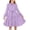 Lavender, variant on Arshiner Girls Fall Long Sleeve A-Line Dress Elegant Formal Occasion Tiered Swing Dress with Belt