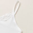 thumbnail image 5 of Wensltd Women Summer Breathable Lace Patchwork V Neck Cami Tank Top Soft Sleeveless Basic Layering Inner Wear Casual Daily Comfort Top White, 5 of 9