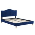 thumbnail image 3 of Modway Juniper Channel Tufted Performance Velvet King Platform Bed in Navy, 3 of 10
