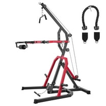 KFFKFF Home Gym Equipment with 2:1 Ratio LAT and Low Row System, Strength Training Machine for Squats, Deadlifts, Bench Press, and Bicep Curls, Adjustable Full-Body Workout Station for Home Use