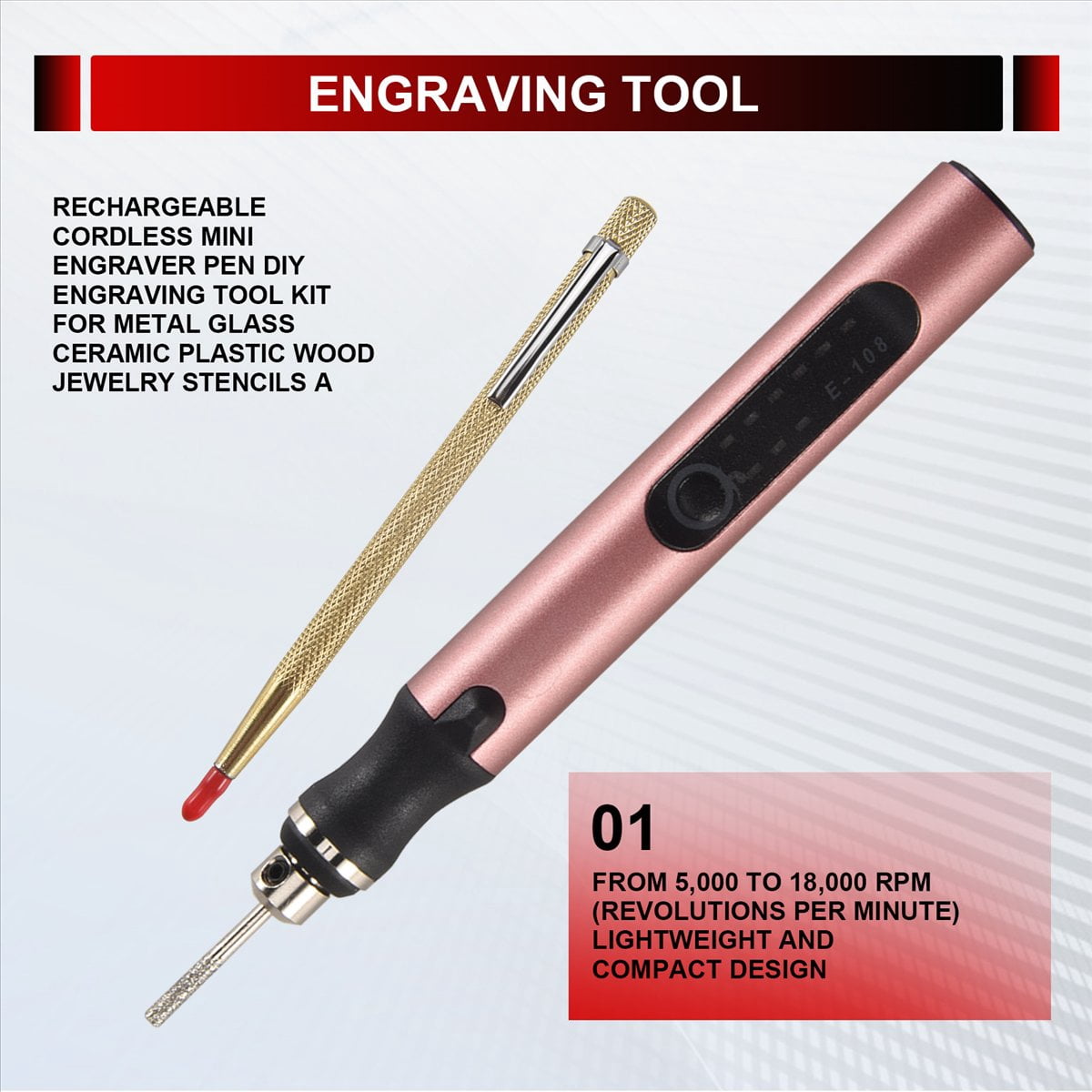 Rechargeable Cordless Mini Engraver Pen DIY Engraving Tool Kit for Metal Glass Ceramic Plastic Wood Jewelry Stencils A