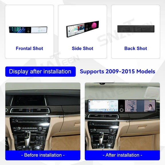 SNATEEN Dual 12.3 inch Carplay Screen/Radio/Multimedia Player for BMW 7 Series 2009-2015 Universal Car Navigation/GPS Upgrade Headunit Android Display 1080P Touch Screen Replace System