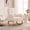 Teddy Beige, variant on Timbernest Accent Rocking Chair with Footrest, High Back, Rubberwood Rocking Legs for Nursery, Living Space, Teddy Blue