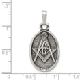 thumbnail image 2 of 925 Sterling Silver Antiqued Masonic (17x28mm) Pendant / Charm, 2 of 2