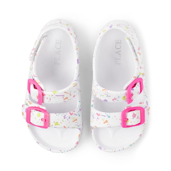 Sandalias Slide The Children's Place para niñas, blancas 8