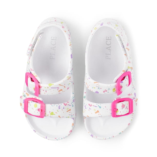 Sandalias Slide The Children's Place para niñas, blancas 8
