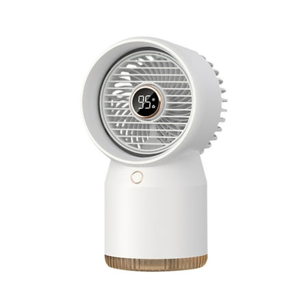 

Portable Cooling Fan Water Cooling Fan Built-in Battery +USB Power Supply Fan Spray Humidifying LED Digital Display Night Light for Office Household Outdoor