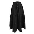 thumbnail image 4 of Angala Ladies Skirts High Waist Tiered Maxi Skirts Solid Summer Flowy Lightweight Streetwear Holiday Casual Womens Skirts Size M Black, 4 of 5