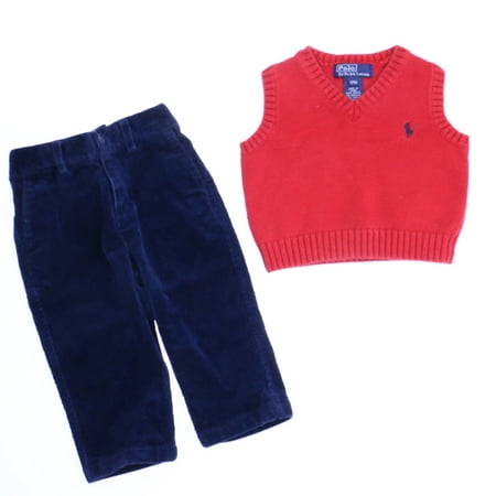 

Pre-owned Ralph Lauren Boys Red | Navy Apparel Sets size: 12 Months