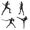 thumbnail image 4 of PVC Model with Box Drawing Models for Artists(Female+Male,Black),2 x Action Figures (Female+Male),Black, 4 of 8