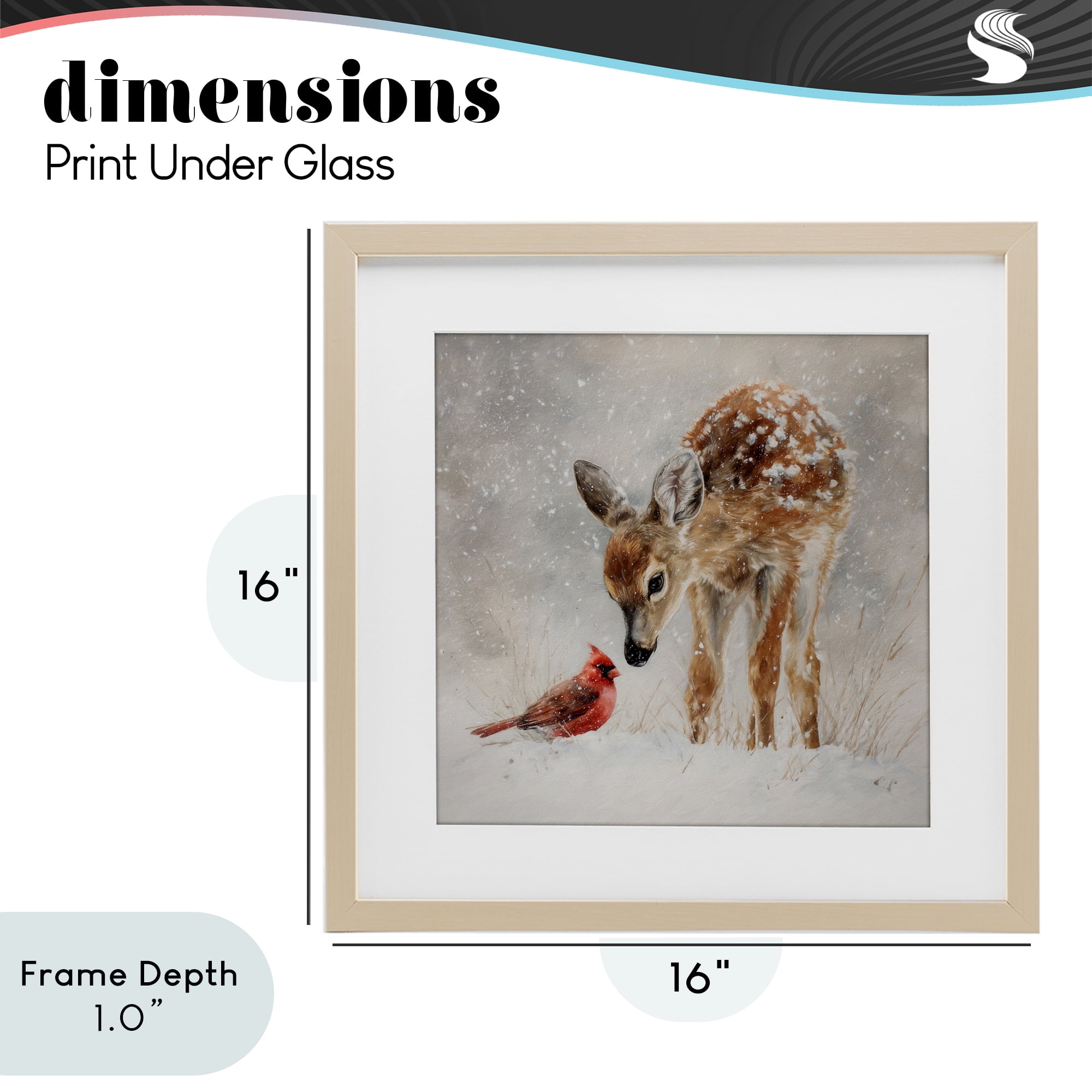 Stupell Industries Little Fawn & The Cardinal Birch Framed Print Under Glass, design by Tina LeCour