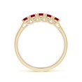 thumbnail image 2 of ANGARA Natural Half Eternity Five Stone Ruby Wedding Band in 14K Yellow Gold for Women (Size-2.8mm) | July Birthstone Jewelry for Her, 2 of 10
