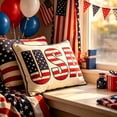 thumbnail image 3 of Luiuiu Ensemble de 2 Coussins Patriotiques USA, Coussin Motif Étoiles Rouges Blanches Bleues et Rayures Drapeau, Coussin Décoratif pour la Fête de l'Indépendance pour la Maison et les Espaces Extérieurs, 3 of 9