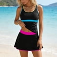 thumbnail image 5 of idosla Women's Tankini Swimsuits Tummy Control Bathing Suits Vintage Two Piece with Skirt Modest Swim Dress (Black, S), 5 of 8