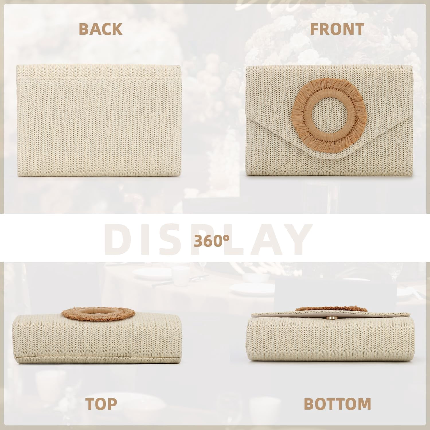 Straw Clutch Purse Rattan Summer Woven Beach Handbags for Women Wedding Vacation Travel Party 2025