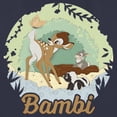 thumbnail image 2 of Women's Bambi Cartoon Thumper & Flower with Butterfly Graphic Tee Navy Blue Large, 2 of 4