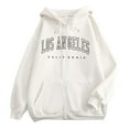 thumbnail image 2 of Los Angeles Hoodies for Women 2025 Long Sleeve Y2K Graphic Zip Up Hoodie with Pockets Hooded Sweatshirt Women Jacket, 2 of 5