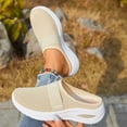 thumbnail image 6 of Orthopedic Mule Clogs for Women Stretch Knitted Platform Closed Round Toe Comfortable Breathable Air Cushion Walking Sliipers Open Back Wedge Heel Casual Mules Sneaker with Arch Support, 6 of 7