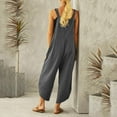 thumbnail image 3 of SDNall Women'S Jumpsuits, Rompers & Overalls Fashion Casual Pocket Romper Long Playsuit Strap Button Jumpsuit Womens Romper Sizes:M-5XL, 3 of 9