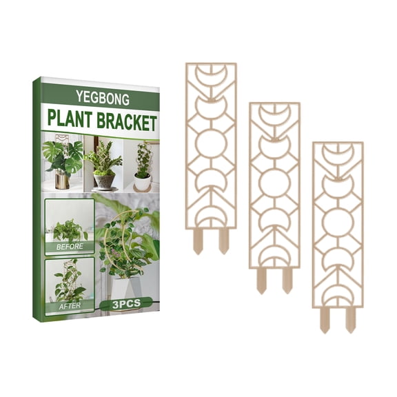 Fridja 12 inch Garden Plant Trellis for Climbing Plants Indoor Pot with Moisture-Proof Layer Moon and Geometric Shape Design 3 Pack