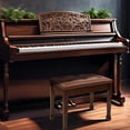 thumbnail image 2 of Banco para piano FILISITE XJ580-2 de madera con cojín impermeable, 2 of 5
