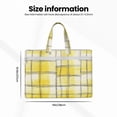 thumbnail image 3 of Handbag File Bag 15×10.6in Large Capacity Double Pocket Designed For Work Travel Travel Shopping Lightyellow Checked Hand-Drawn Sketch_2, 3 of 8