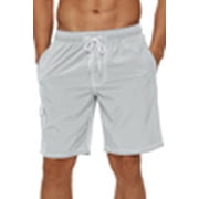 Tyhengta Men's Quick Dry Swim Trunks Mesh Lining Beach Board Shorts with Pockets SilveryGrey 2XL