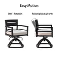 thumbnail image 4 of Noble House Dakota Aluminum Outdoor Swivel Rocker Dining Chairs, Sunbrella Cushions, Tapered Base, Ember Black, Set of 2, 4 of 8