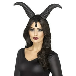 Demonic Queen Horns On Headband Adult Black Demonic Queen Horns On Headband Adult Black