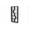 thumbnail image 4 of Asymmetrical 5-Tier Bookcase - Sleek Black Display Shelf with Bold Architectural Lines, 4 of 13