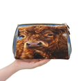 thumbnail image 4 of Rateoe Cloud Sky Sunflower Cow for Travel Makeup Bag,Large Capacity Cosmetic Bags for Women,Waterproof Portable Pouch Open Flat Toiletry Bag Make up Organizer, 4 of 8
