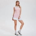 thumbnail image 4 of Top-kevin Tennis Skirt Set for Women Color Block V Neck Golf Pickleball Outfits Pleated Athletic Two Piece Skirts Sets, 4 of 8
