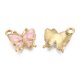 thumbnail image 1 of Light Gold Plated Alloy Charms with Enamel Butterfly Pearl Pink 13x13.5x2.5mm Hole: 1.8mm, 1 of 2