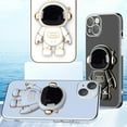 thumbnail image 2 of Cute Stereo Astronaut Stand Phone Case for iPhone 13 12 11 Pro Max Mini X XS XR 7 8 Plus, Lens Protection Stylish Back Cover(Black,13 Mini), 2 of 7