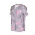 thumbnail image 2 of Haiem Hip Hop Hipster Baseball Jersey Button Down Shirts Sports Uniforms Men Women Jersey(Pink Flamingo,3X-Large), 2 of 9