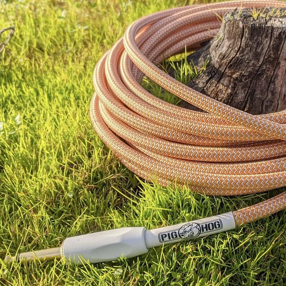 Pig Hog "Orange Creme" Instrument Cable, 10ft 1/4" S- 1/4" Right Angle