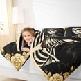 thumbnail image 3 of Homewish Vintage Sugar Skull Girl Full Size Bedding Sets for Women, Romantic Rose Gothic Full Size Bed in a Bag, Black Reversible, 7 Pieces, 3 of 7